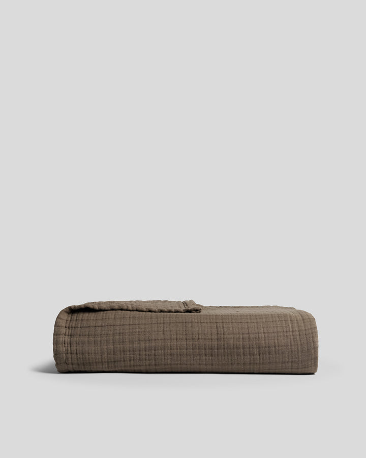 Cloud Linen Gauze Throw (Warm Grey)
